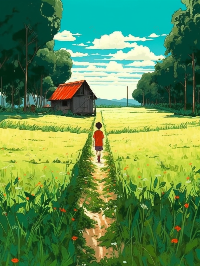 走过四季节气插画小满人物背景,插画/手绘图,插画/手绘图库,插画/手绘图下载,插画/手绘